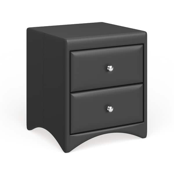 Shop Baxton Studio Dorian Black Faux Leather Upholstered Modern Nightstand Overstock 19424533