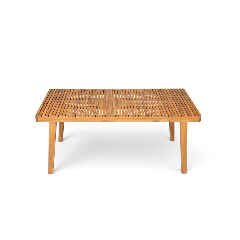 69" Acacia Wood Outdoor Dining Table With Slatted Top, 300 Lbs Weight Capacity, Ideal For Patio & Garden Gatherings