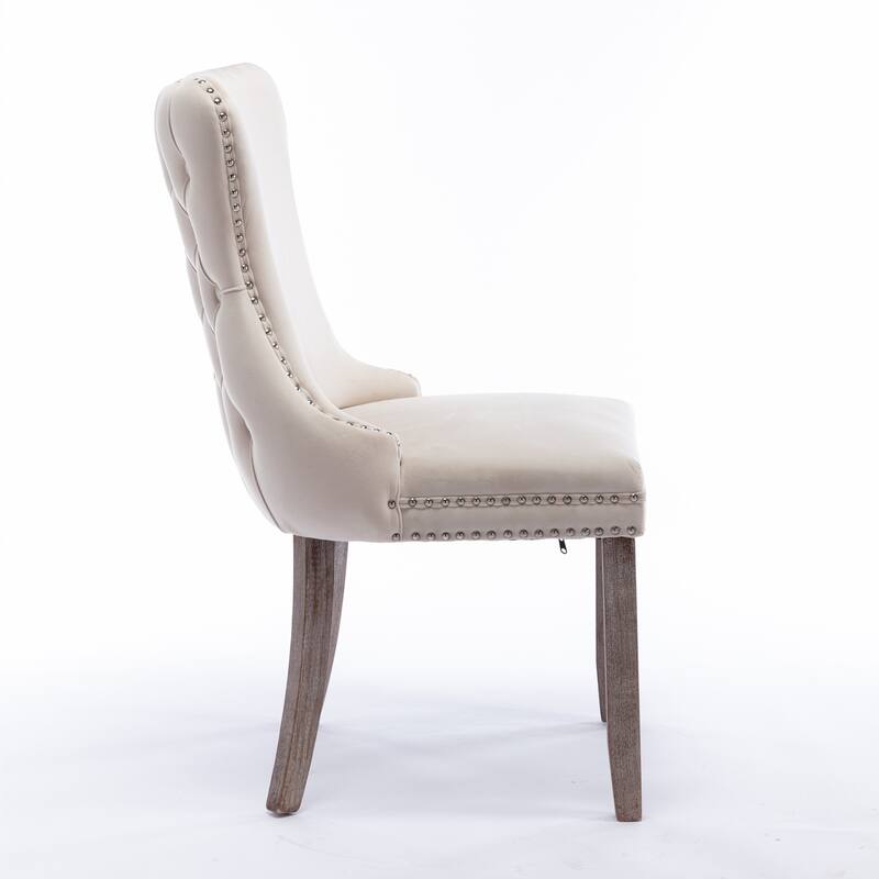 Set of 2 Modern Upholstered Accent Armless Tufted Dining Chairs