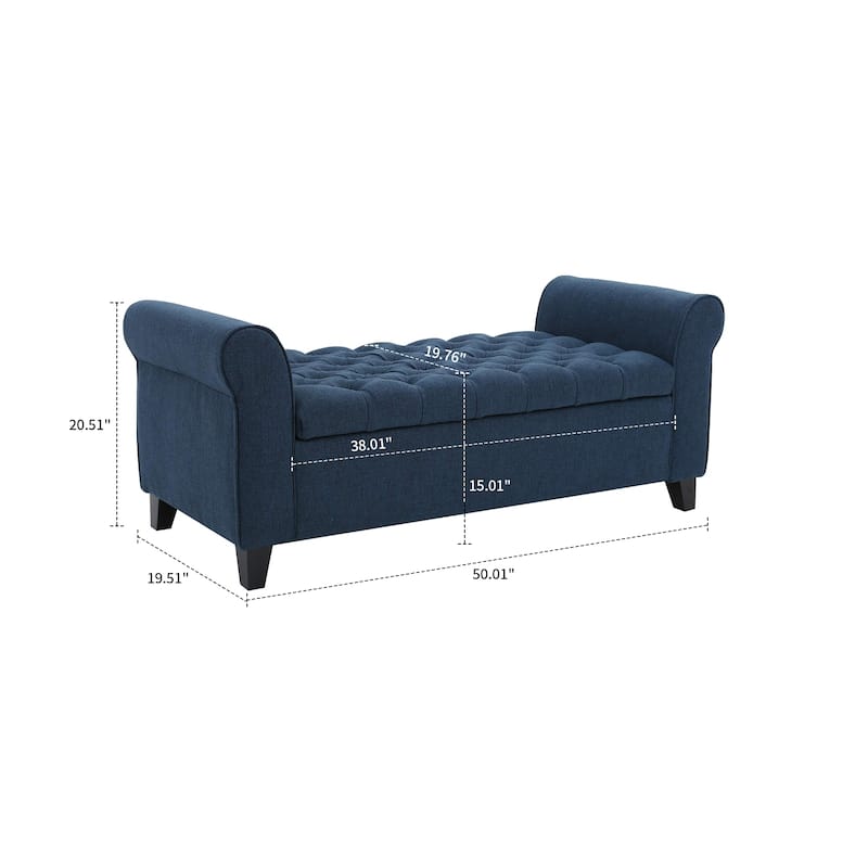 Modern Stylish Upholstered Storage Bench with Flip Top