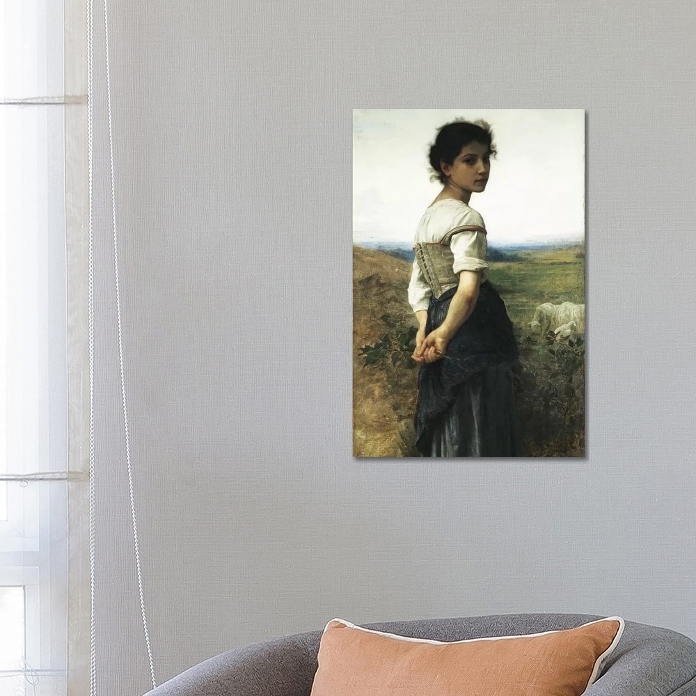 iCanvas "The Young Shepherdess, 1885" by William-Adolphe Bouguereau Canvas Print