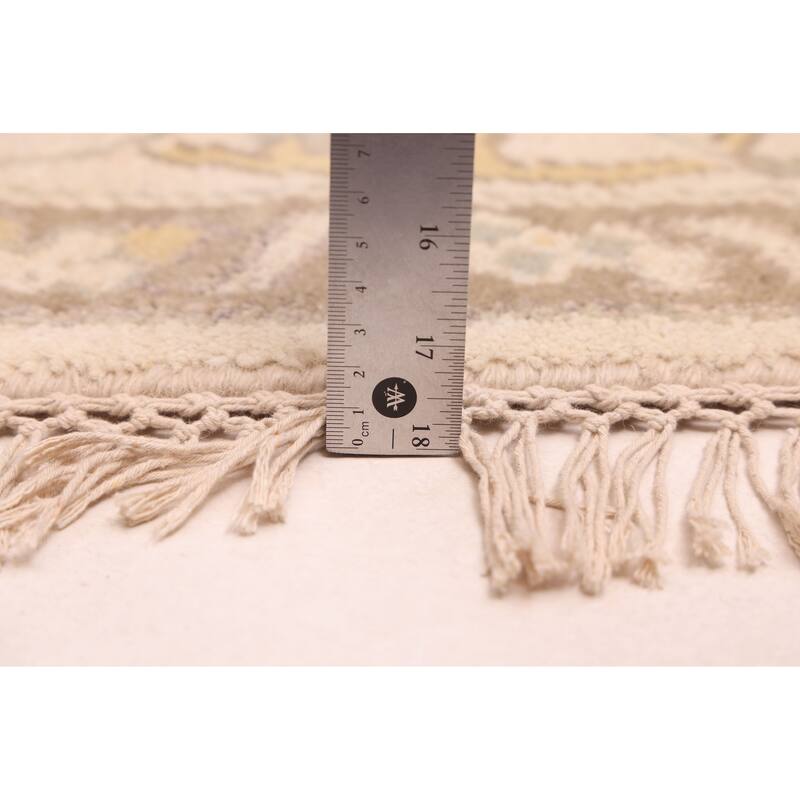 ECARPETGALLERY Hand-knotted Royal Oushak Cream Wool Rug - 8'0 x 7'11