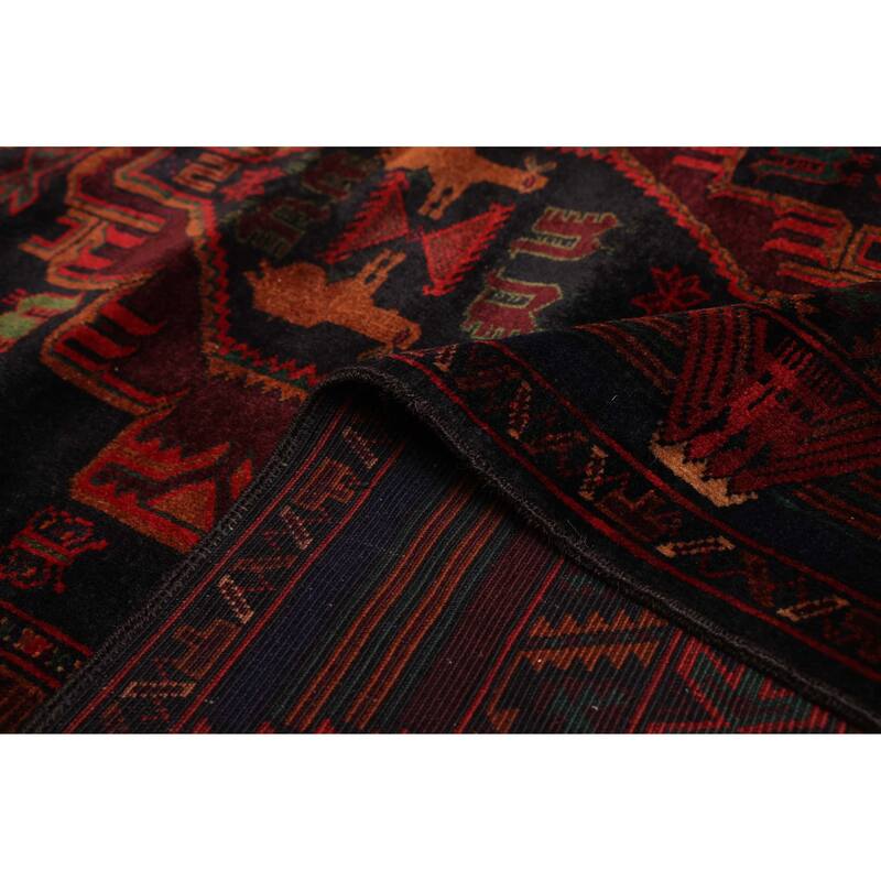 ECARPETGALLERY Hand-knotted Teimani Black Wool Rug - 4'1 x 6'8