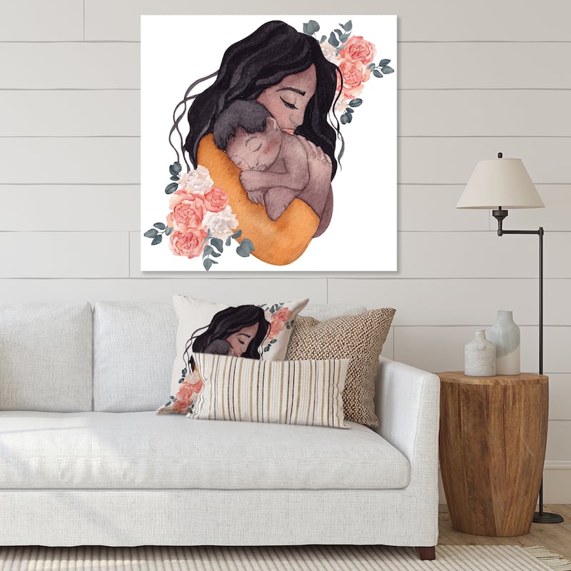 Designart "Young Pregnant Woman I" Glam Canvas Wall Art Print