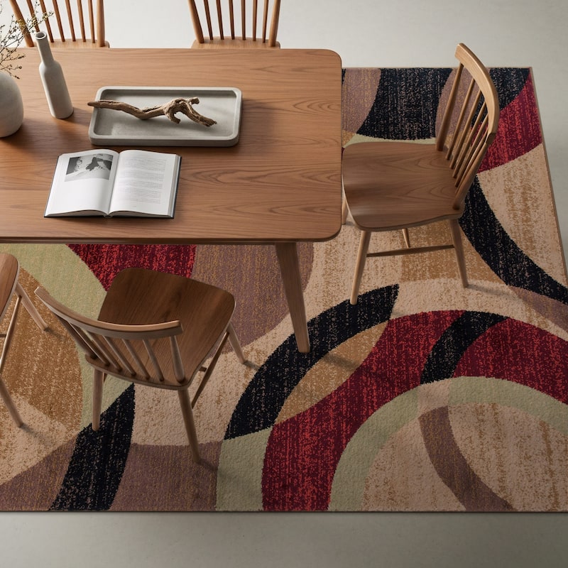 World Rug Gallery Geometric Circles Area Rug