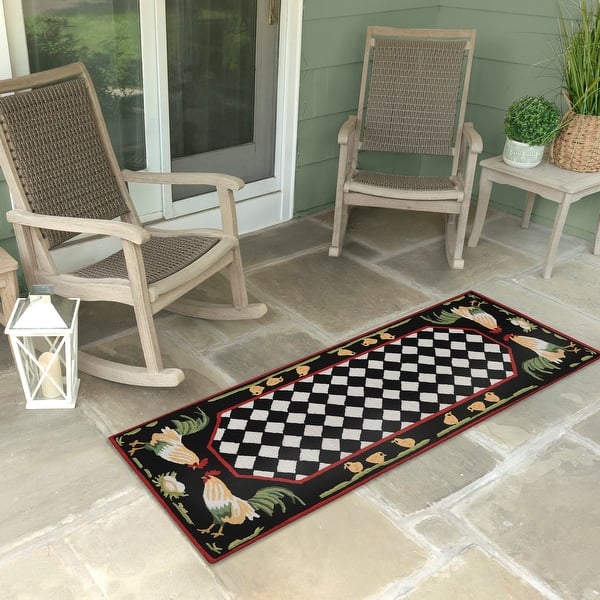 Liora Manne Frontporch Rooster Indoor/Outdoor Rug 2' x 5' On Sale