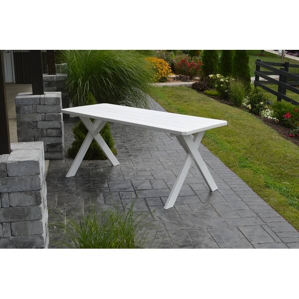 slide 1 of 18, Pine 8' Cross-Leg Picnic Table White