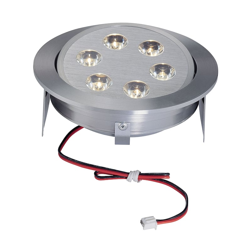 WLE223C32K-0-98 - Tiro6 6-light Directional LED Downlight w/source. Clear lens/Brushed Aluminum