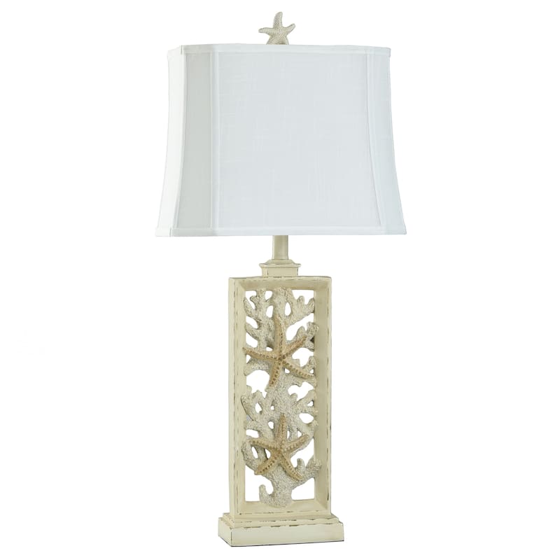 StyleCraft South Cove Weathered Cream Starfish Table Lamp