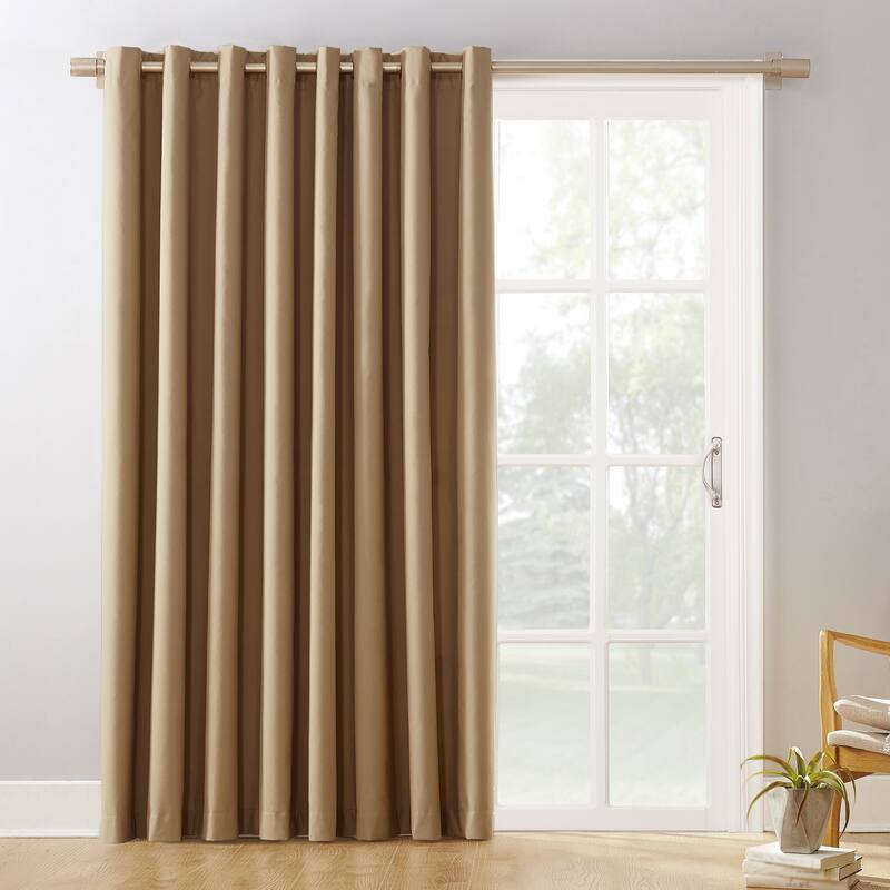 Sun Zero Hayden Patio Extra-Wide Blackout Grommet Sliding Patio Door Curtain Panel, Single Panel