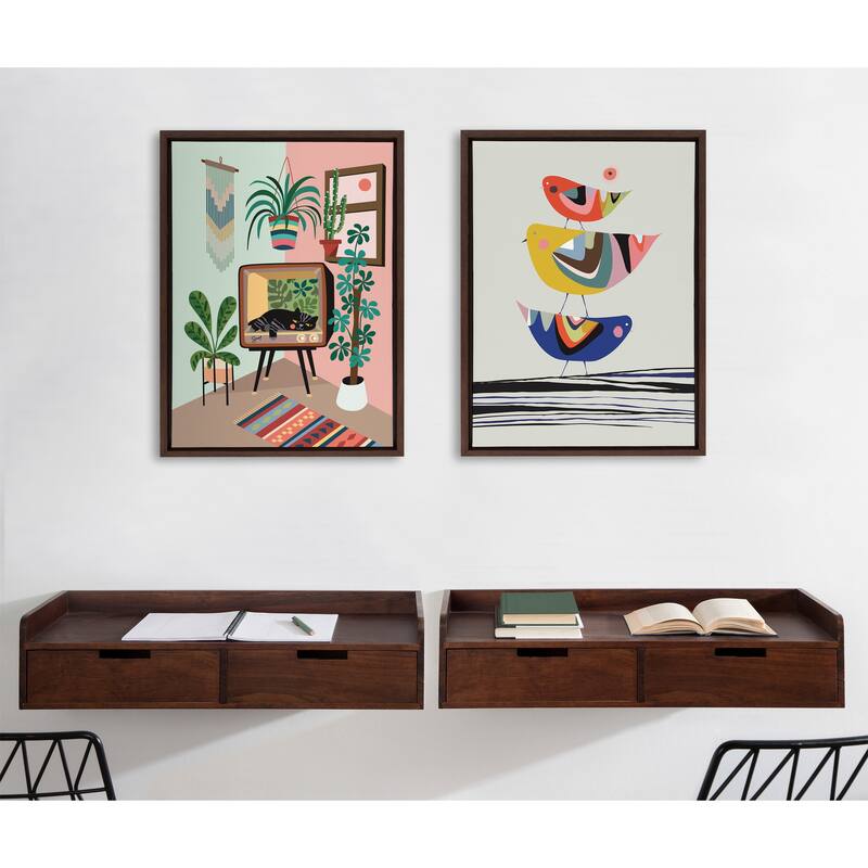 Kate and Laurel Sylvie The Family Tree Framed Canvas By Rachel Lee