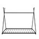 preview thumbnail 11 of 9, Black Wooden House Bed with Two Drawers for Boys and Girls' Bedrooms