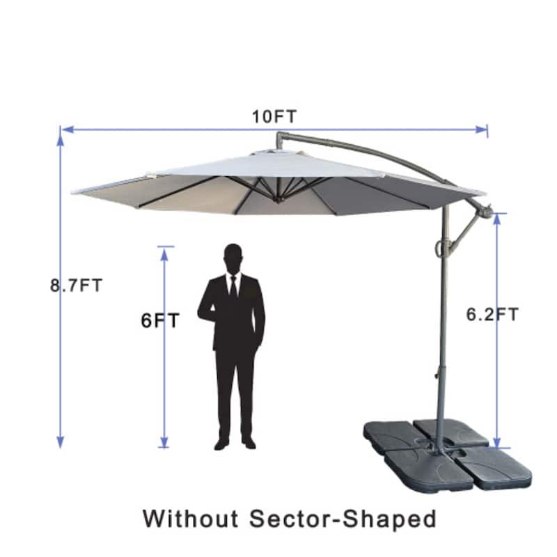 HOMYLIN 10 Ft Offset Patio Umbrella with Crank and Tilt