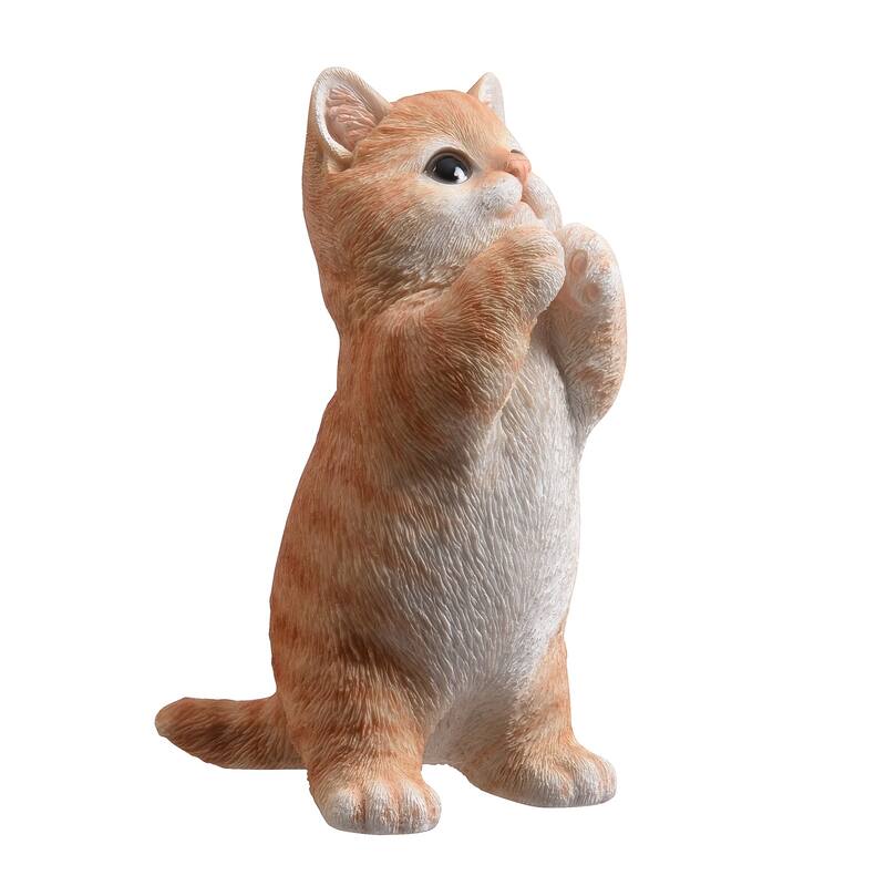 Praying Tabby Cat Outdoor Garden Statue - 6.75"