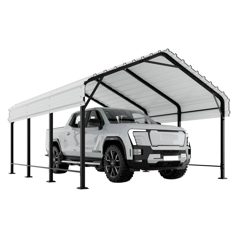 Futzca 12x20 ft Metal Carport, Outdoor Shelter Canopy