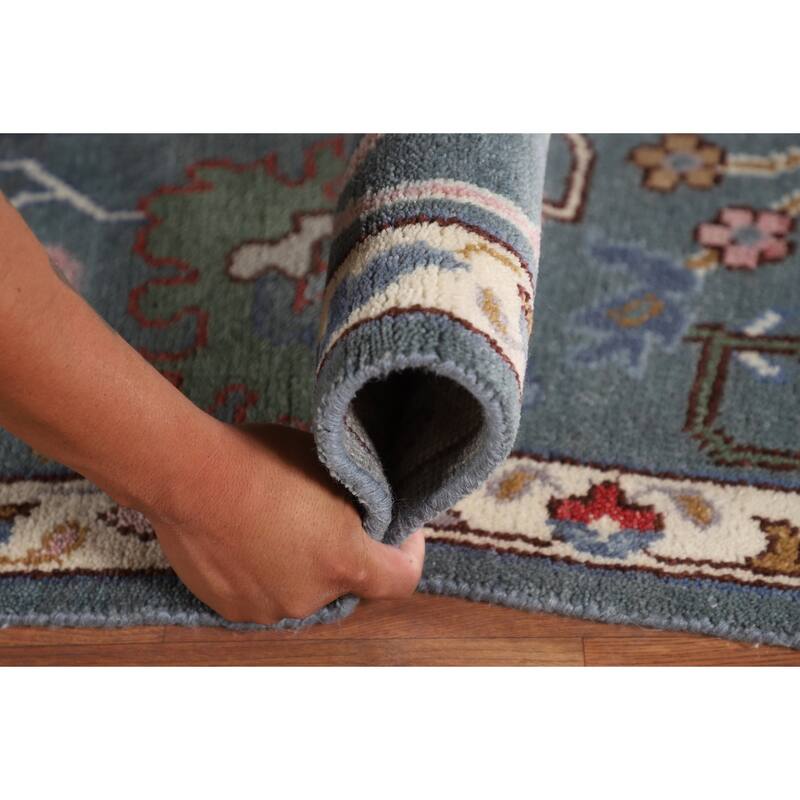 All-Over Floral Oushak Oriental Area Rug Handmade Wool Carpet - 8'10"x 11'11"