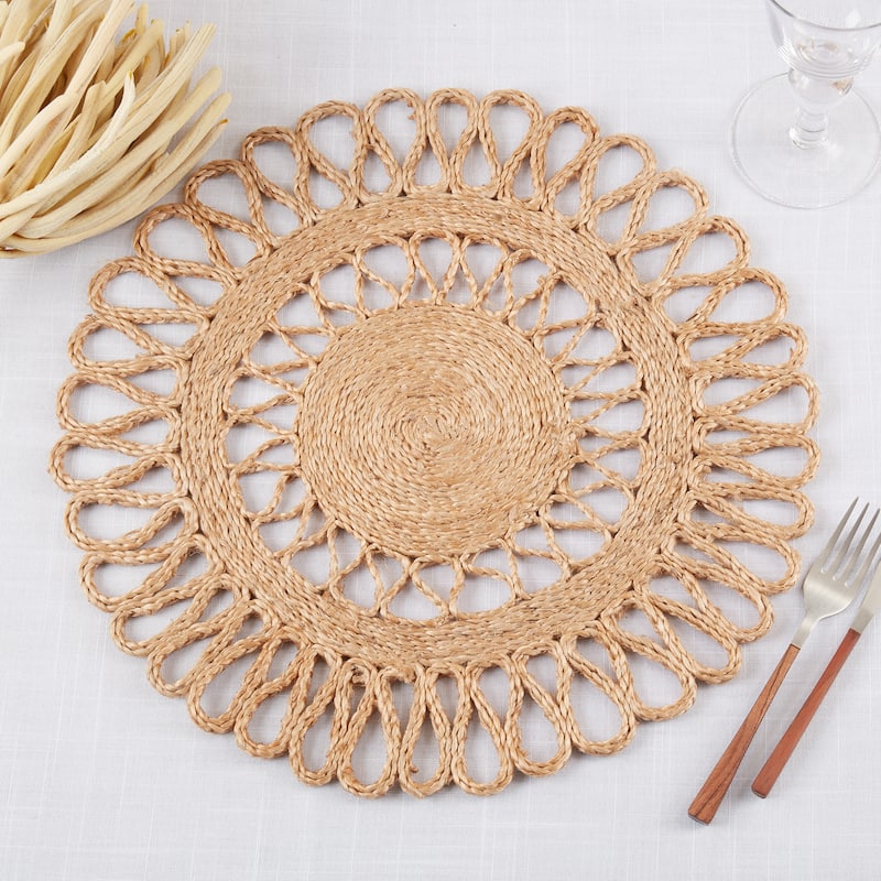 Loopy Jute Design Table Mats (Set of 4) - 16"