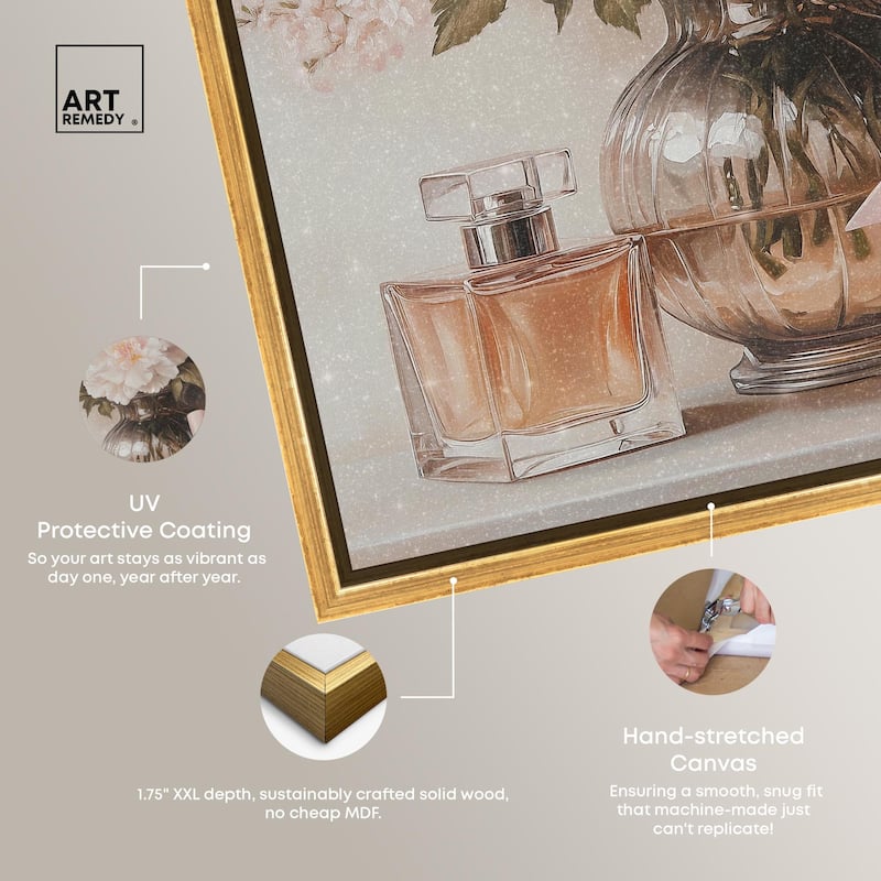 Peach Perfume Flowers in Vase Canvas by Art Remedy