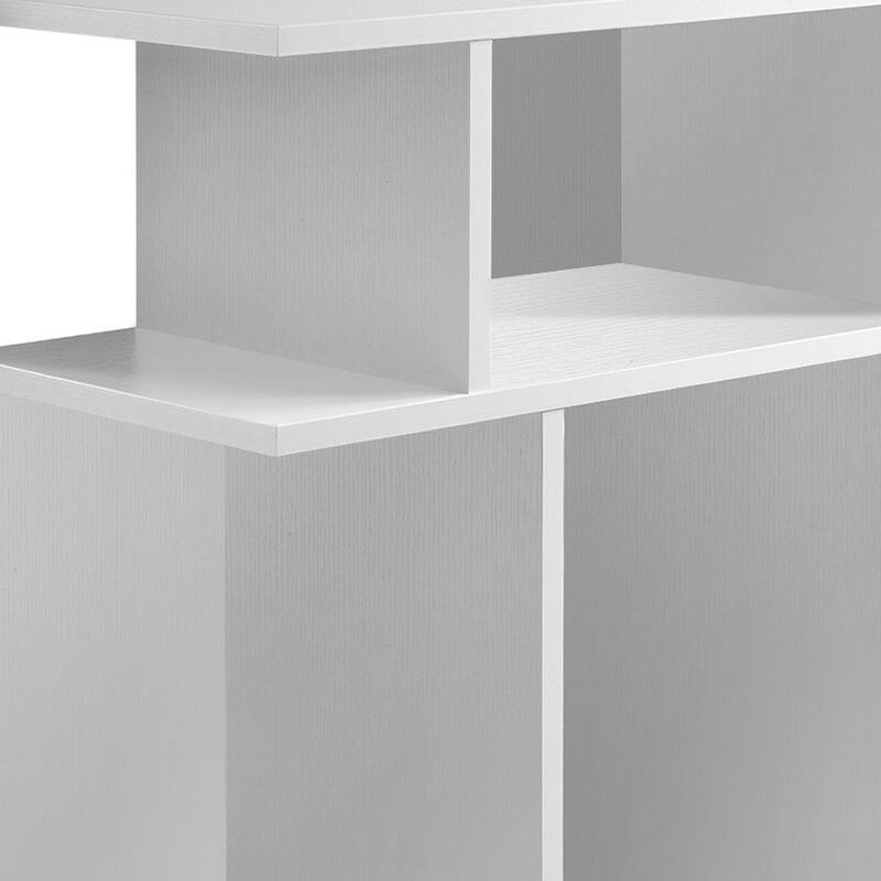 HomeRoots 24" White Wood End Table With Six Open Shelves - 11.75