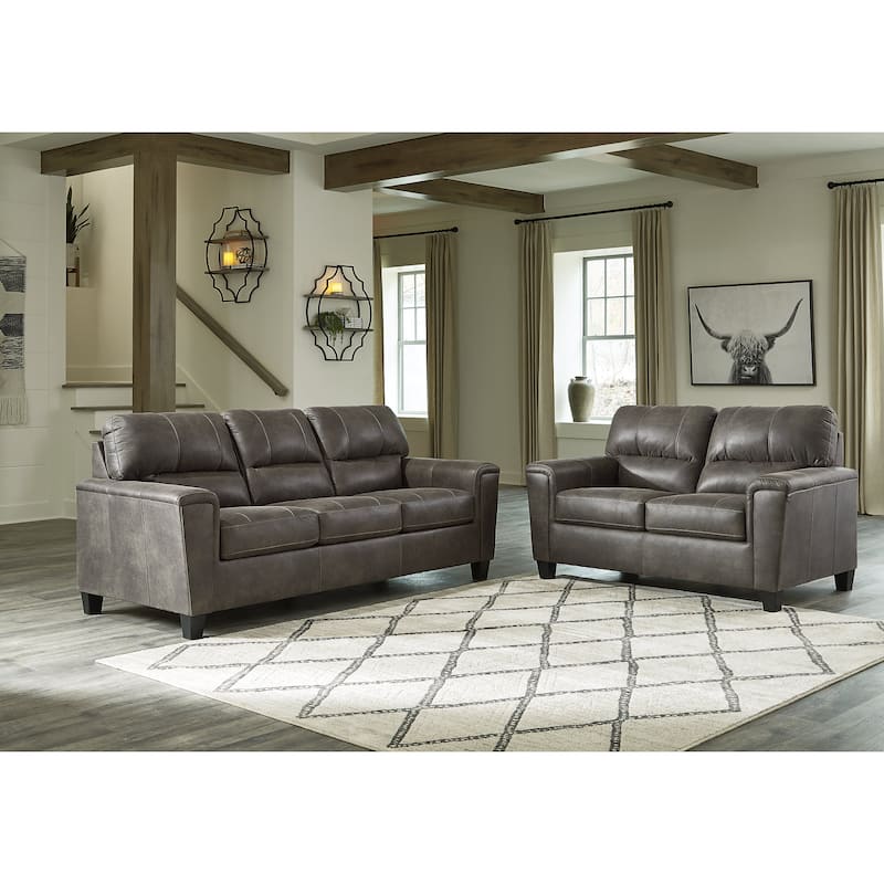 Signature Design by Ashley Navi Gray 2-Piece Upholstery Package - 89"W x 38"D x 39"H