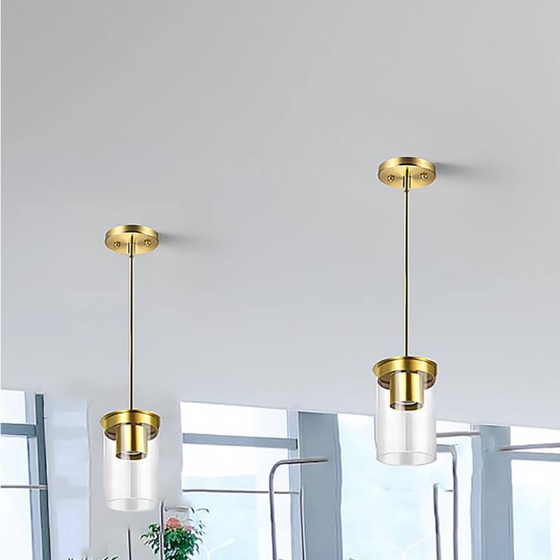 1 Pack bulb light brushed gold kitchen lighting glass pendant light