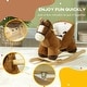 preview thumbnail 7 of 7, Qaba Baby Rocking Horse, Plush Animal Rocker with Sound, Wooden Base, & Safety Belt for Ages 18-36 Months, Brown