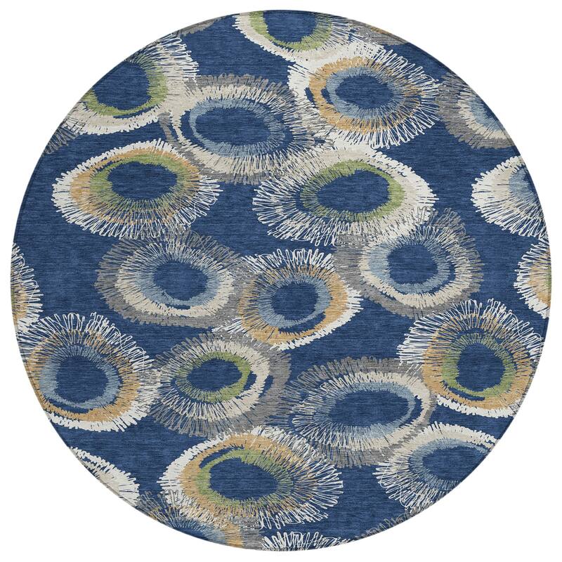 Machine Washable Indoor/ Outdoor Modern Spikey Chantille Rug
