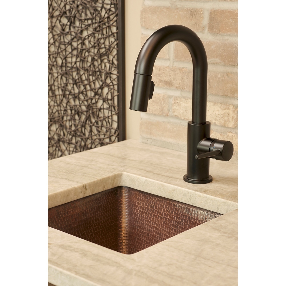 15-in Square Hammered Copper Bar/Prep Sink w/ 2-in Drain Opening (BS15DB2)