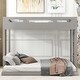 preview thumbnail 2 of 9, Gray Twin over Full Solid Wood Bunk Bed with Ladder
