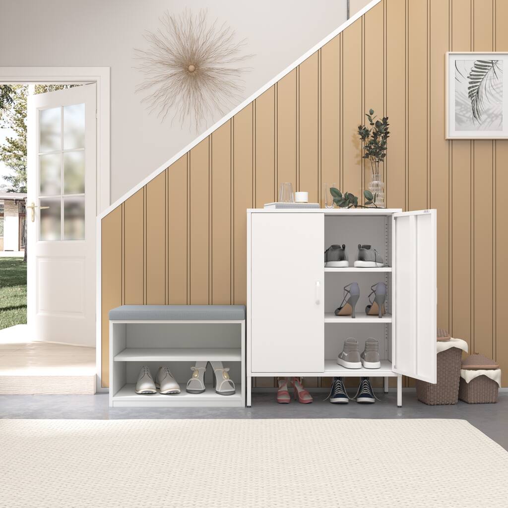 Metal Storage Locker Cabinet, Adjustable Shelves for Office