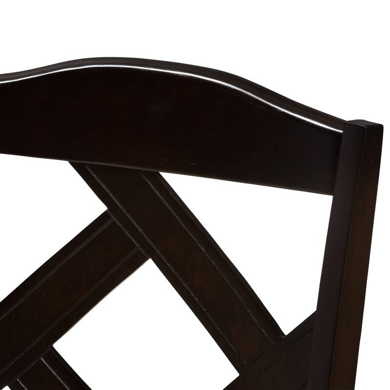 Luxury Beige Fabric Dining Chairs - Set of 2 - Modern Upholstered Side Chairs - Dark Brown Wood Finish
