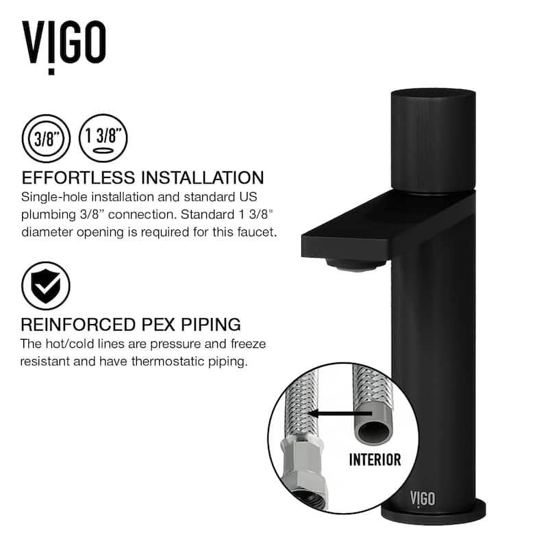 VIGO Halsey 8" H Single Handle Single Hole Bathroom Faucet