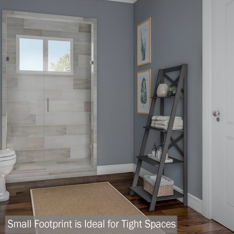 Lavish Home 4-Tier Leaning Ladder Bookshelf