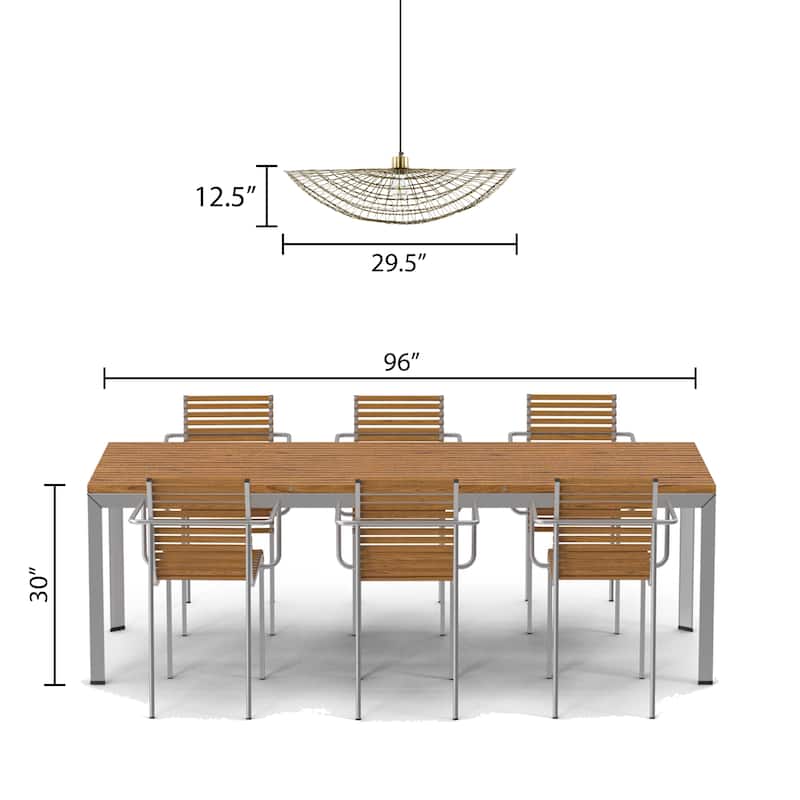 Emma River of Goods Brass 15.75-Inch Pendant Light with Adjustable Hanging Cord - 29.5" x 15.75" x 14.5/73.5"