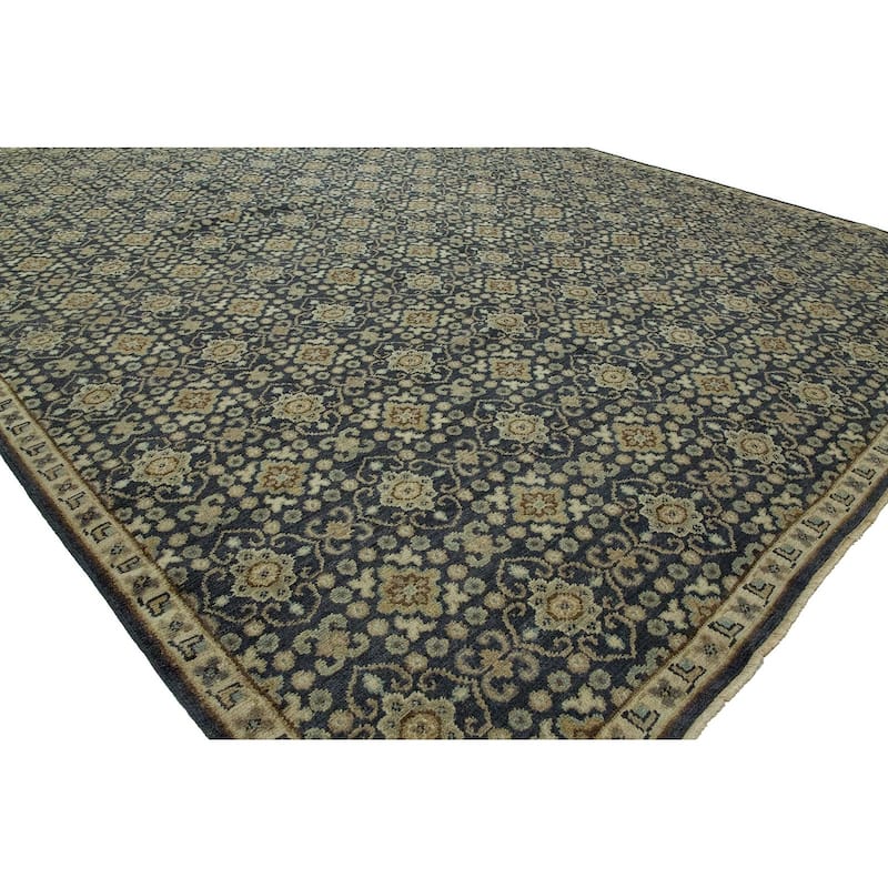 Transitional Multi-Colored Hand-Knotted WOOL Area Rug