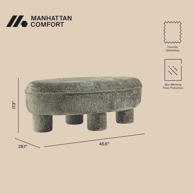 Manhattan Comfort Tribeca Chenille Accent Ottoman