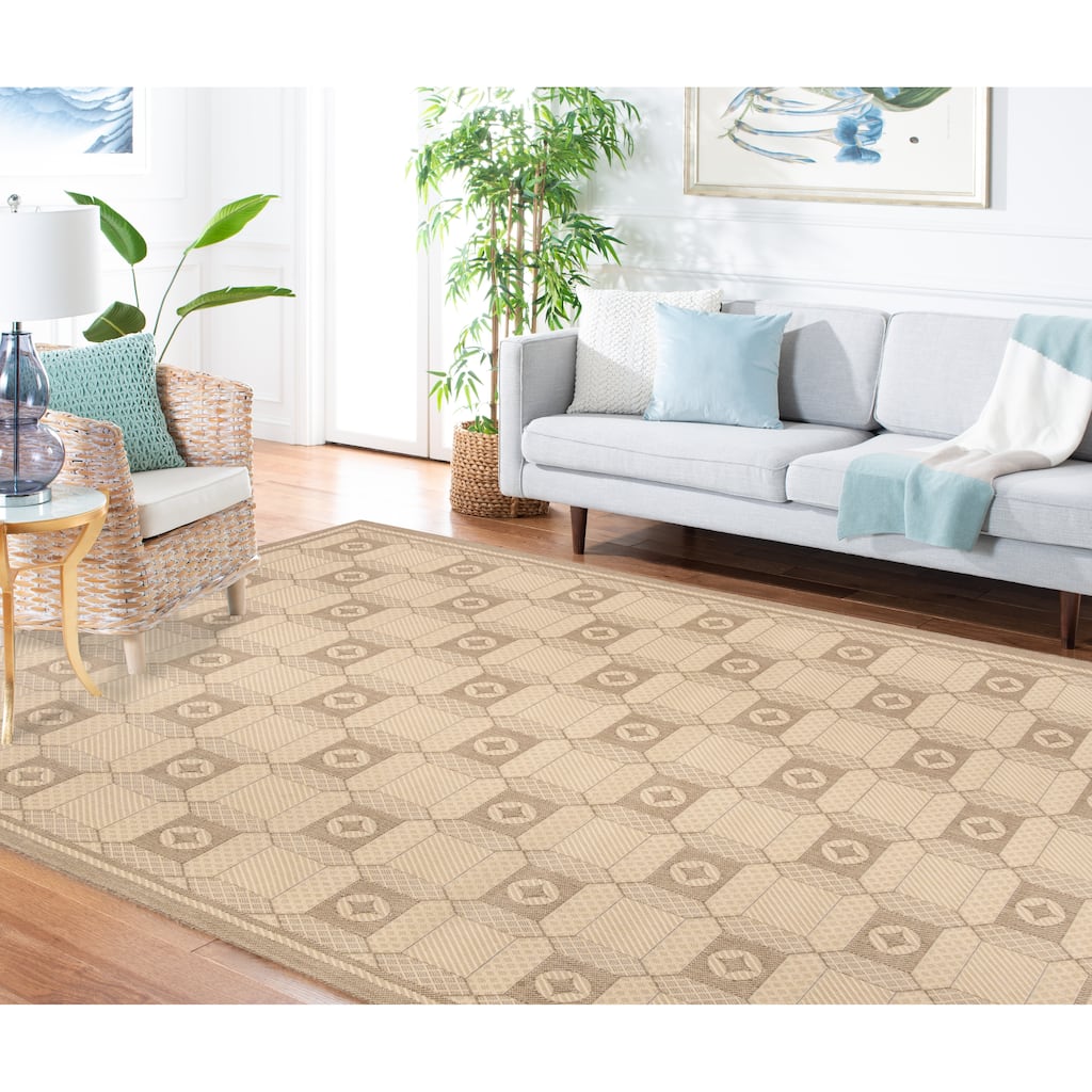 Martha Stewart by SAFAVIEH Grand Parquet Indoor/ Outdoor Waterproof Rug