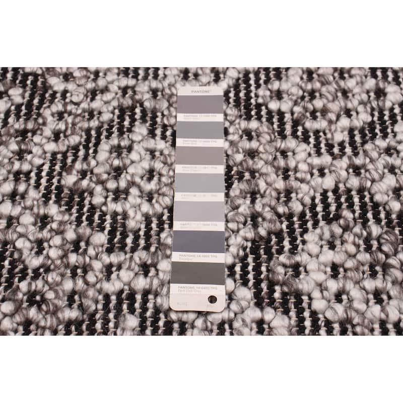 ECARPETGALLERY Braid weave Sienna Grey Wool Rug - 2'3 x 8'2