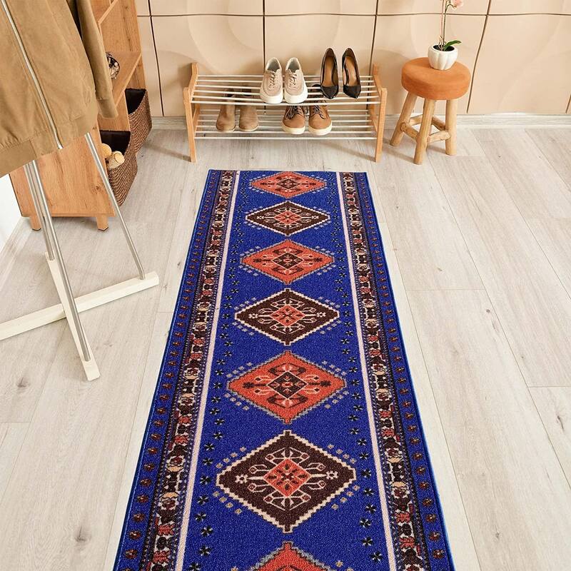 Custom Size Southwestern 26 Inch Wide Non-Slip Stair Runner Rug
