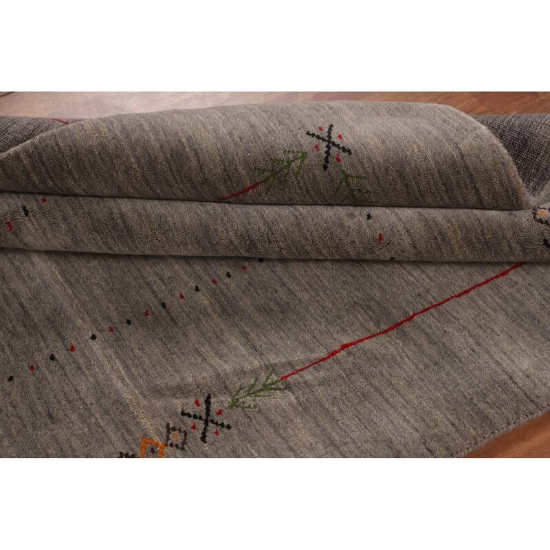 Gabbeh Oriental Area Rug Hand-Knotted Bedroom Wool Carpet - 5'0"x 7'11"