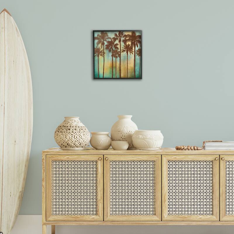 Stupell Looming Palms on Gradient Framed Giclee Art Design By John Seba
