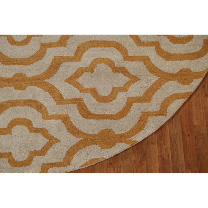 Contemporary Geometric Trellis Agra Oriental Wool Rug Hand-tufted - 10'0" x 10'0"