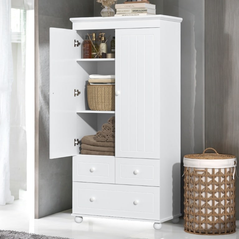 30Inch Wide Tall Storage Cabinet with 3 Drawers for Bathroom Office Bed Bath Beyond 42244858
