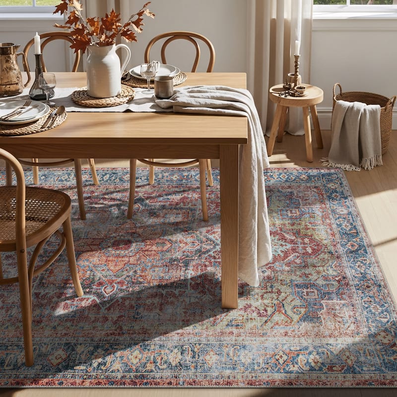 World Rug Gallery Traditional Distressed Washable Area Rug