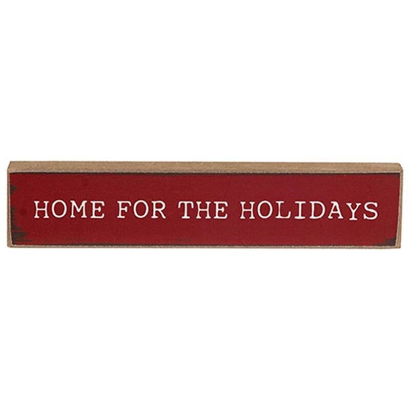 Rustic Christmas Mini Wooden Sign Set Holly Jolly Theme- 3 Asstd. - 6” x 0.50” x 1”