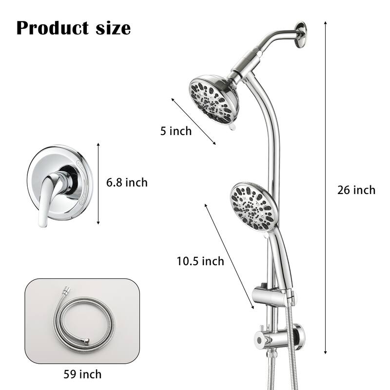 Dual Shower System with Handheld 7-Spray