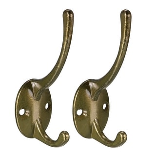 Dual Prong Coat Hooks Wall Mounted Antique Bronze Hook 30x55x29mm 4pcs - On  Sale - Bed Bath & Beyond - 28846556