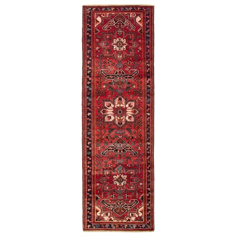 ECARPETGALLERY Hand-knotted Konya Anatolian Red Wool Rug - 3'4 x 10'5 - Red - 3'4 x 10'5