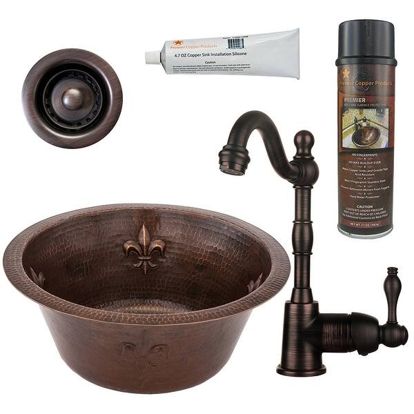slide 1 of 16, Premier Copper Products Bar Sink, Faucet and Accessories Package
