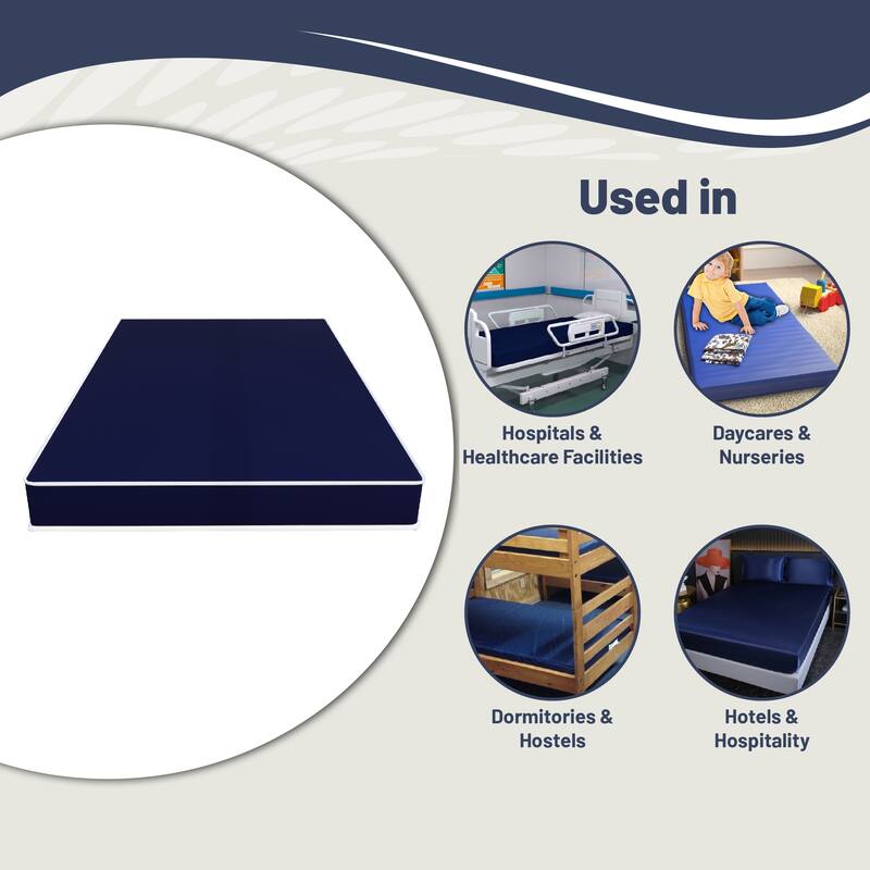 Onetan, 7" Medium Firm Double sided Tight top Foam Rolled Vinyl Mattress, Good For The Back